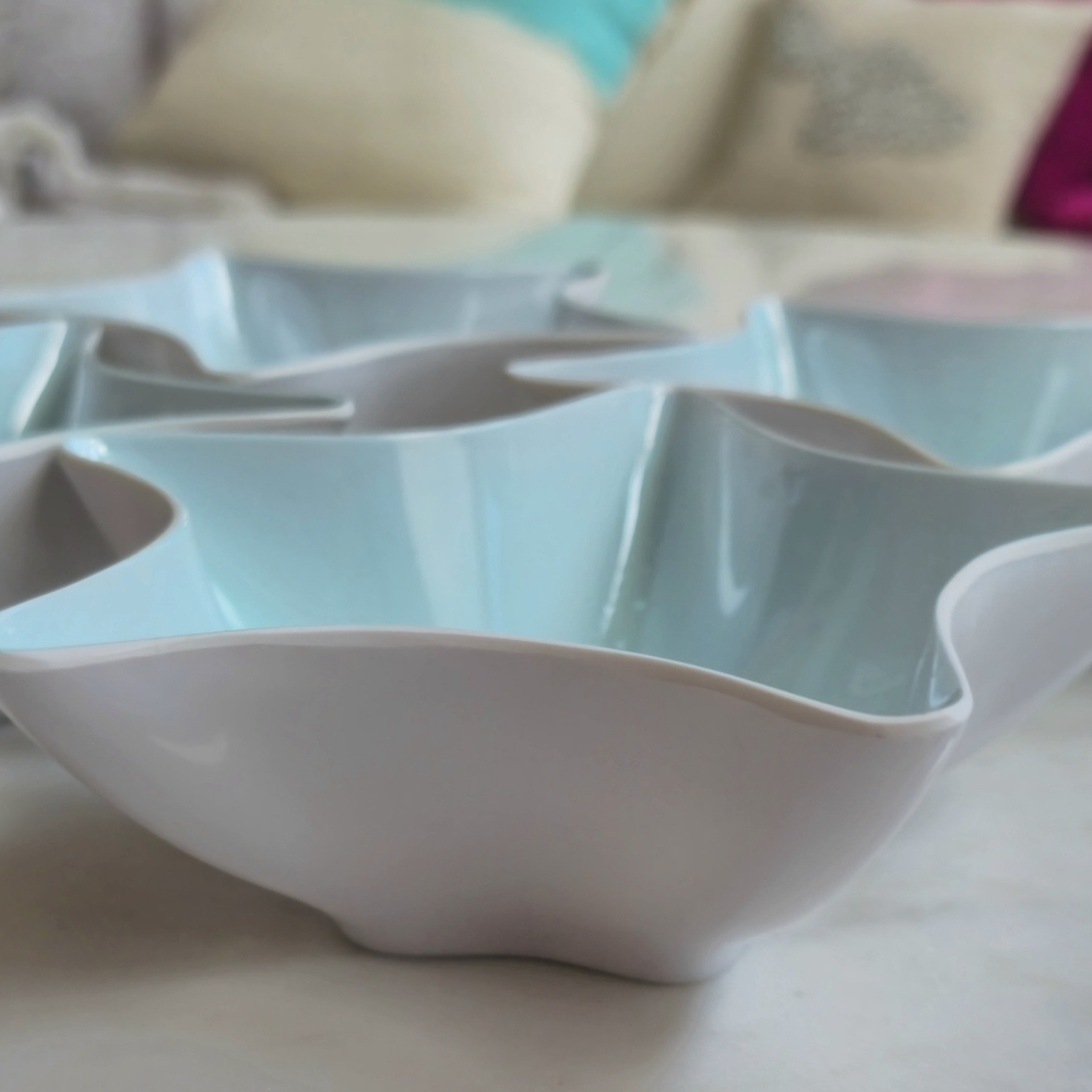 Sigrid Olsen Home Seastar desert dishes Set of 4 Light Blue - Picture 5 of 8